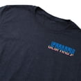 thumbnail image 3 of Popfunk Jeopardy Striped Logo Unisex Adult Heathered Premium T Shirt (Large) Navy, 3 of 4
