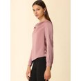 thumbnail image 4 of Unique Bargains Hauts Élégants à Manches Longues en Satin pour Femmes, 4 of 6