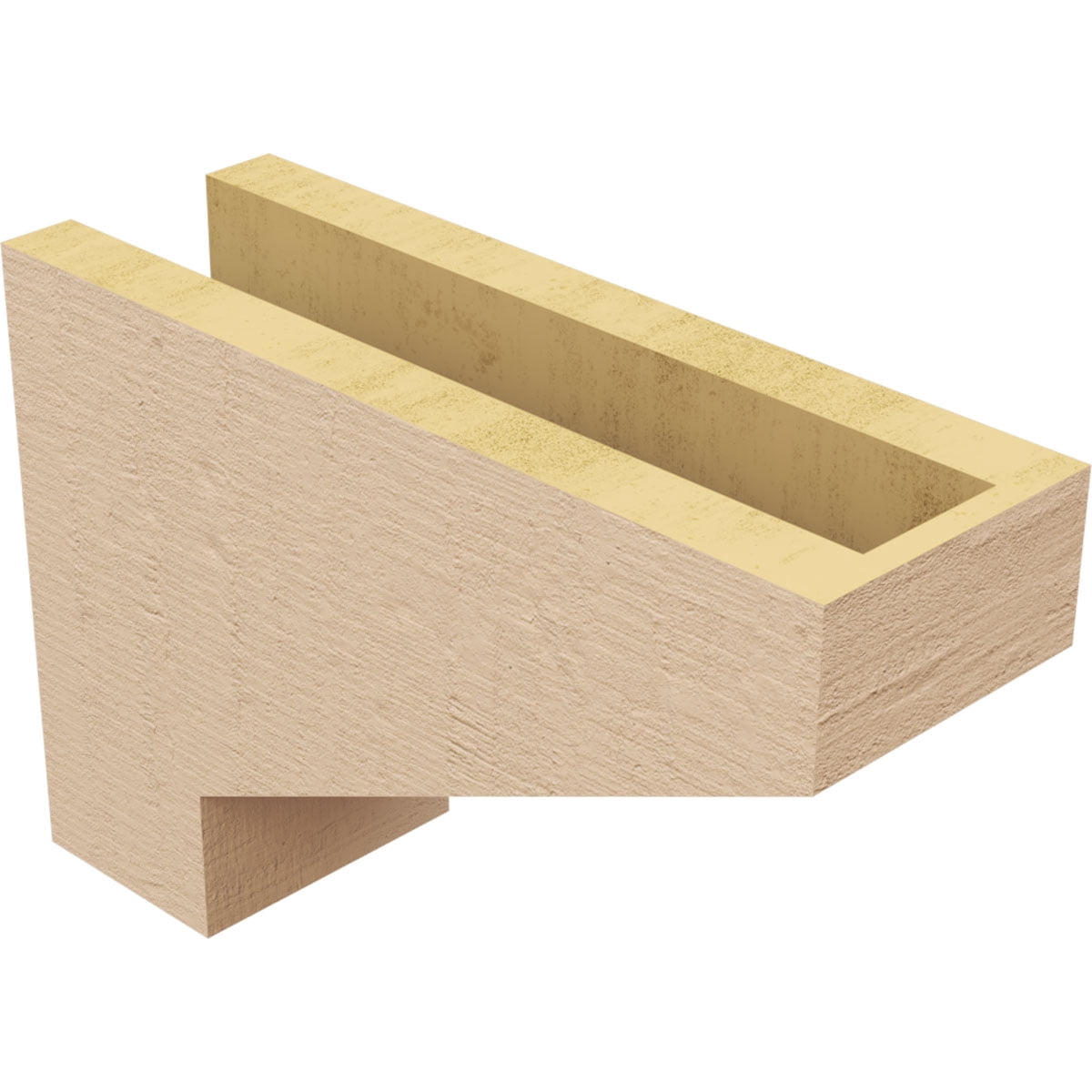 4"W x 12"D x 8"H Classic Clemmons Rough Cedar Woodgrain TimberThane Corbel, Primed Tan