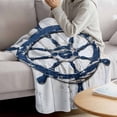 thumbnail image 3 of Navy Blue Coastal Blanket Soft Cozy Warm Throw Blanket for Couch, Plush Fuzzy Flannel Fleece Blankets for Sofa, Nautical Summer Rudder Vintage Bed Blankets Lightweight Gifts for Women, 50"x60", 3 of 9
