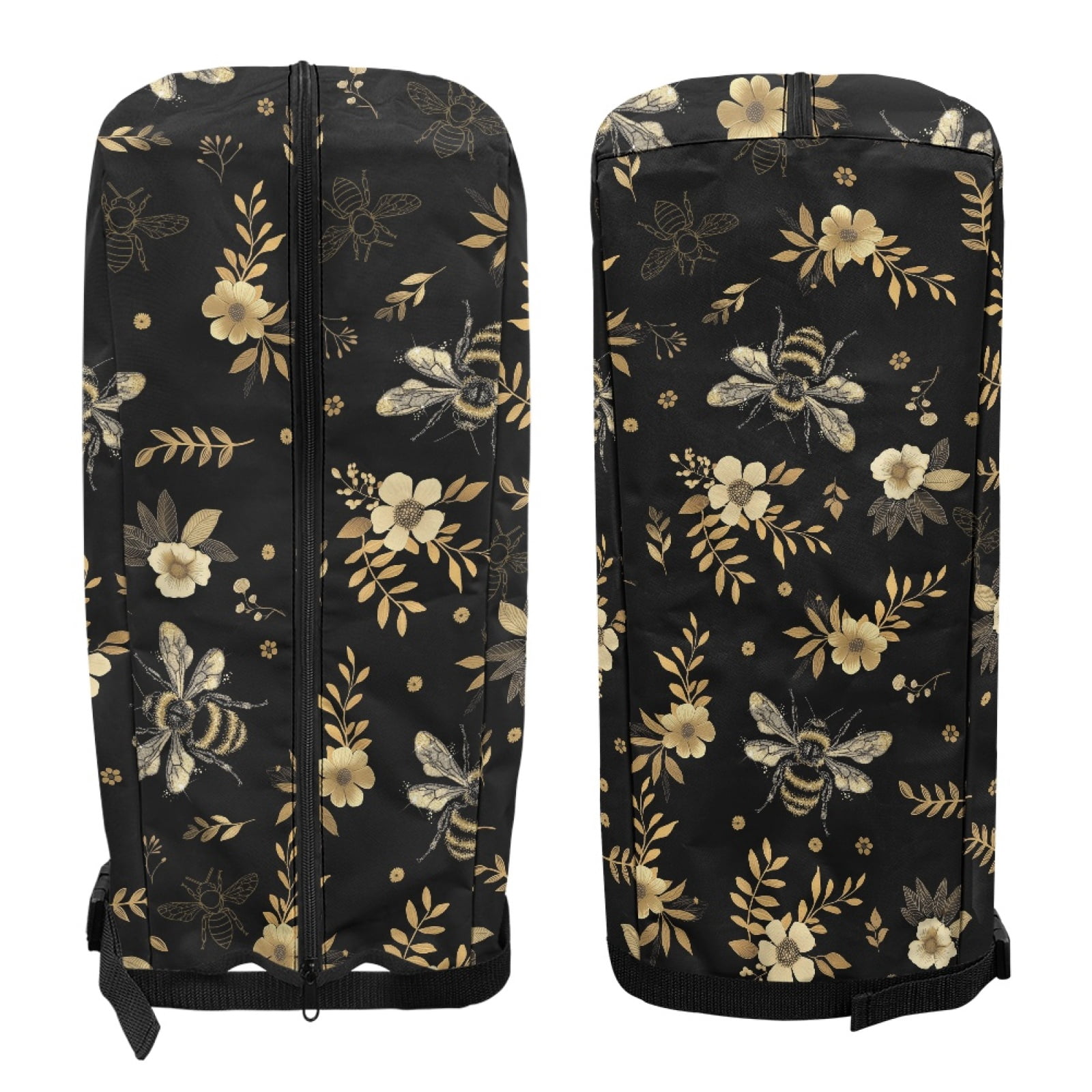 Yuyamidu Cute Bee Golf Bag Cover Flowers Hood Golf Bag Umbrella for Clubs with Snap Button One Size Fit Most Stand Bags, Dust and Sun Protection