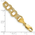 thumbnail image 3 of 14k Yellow Gold Bracelet Charm mm 7 in Solid Triple Link, 3 of 3