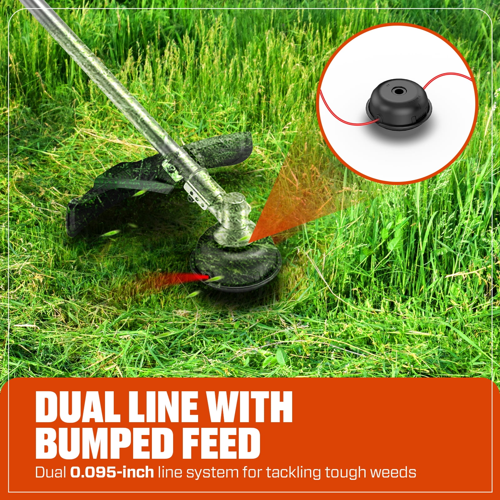 SENIX 17.7” 26.5cc 4-Cycle Gas Weed Eater, 12lb Straight Shaft Handle Adjustable String Trimmer Weed Wacker, GTS4QL-L