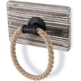 thumbnail image 3 of shiyou-Rustic-Industrial Wall-Mounted Torched Wood & Rope Towel Ring, 3 of 4