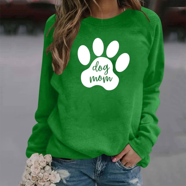 FcBaudy Hauts pour Femmes, Blouses et Chemises à Manches Longues et Col Rond, T-Shirts Imprimés pour Femmes, Blouse à Manches Longues, Col Rond, Hauts Décontractés, Chandail en Molleton, Blouse pour Femmes