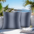 thumbnail image 3 of Navy Blue Ombre Throw Pillow Covers 16x16 Inch Set of 2, Farmhouse Blue Gradient Modern Art Waterproof Outdoor Pillow Covers, Decorative Cushion Pillowcases for Couch, Sofa, Bed, Garden, Patio, 3 of 9