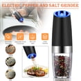 thumbnail image 2 of Belita Amy 2 Pcs Electric Gravity Pepper and Salt Grinder Set LED Light Adjustable Coarseness Stainless Steel,Black, 2 of 10