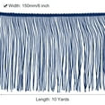 thumbnail image 2 of Uxcell 10 Yards 6 Inch Chainette Fringe Trim Tassel Sewing Trim for Clothes, Dark Blue, 2 of 6