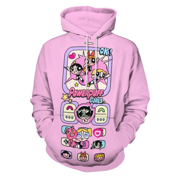 The Powerpuff Girls Unisex Sweatshirts Loose Pullover Sweater Hooded Hoodie 3D Printing Jacket Winter Fall Clothes S