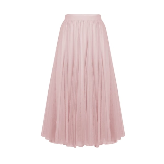 Solid Color Elastic Waist Flared Ankle-Length Skirt for Women