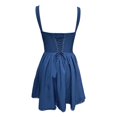 thumbnail image 2 of Vestido liso con lazo francés para mujer: falda clásica, adorable y elegante para el día a día, el trabajo o salir por la noche, tallas S-XL, 2 of 7