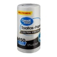 thumbnail image 1 of Toallas de papel Great Value multicorte ultra strong 150 hojas dobles 1 rollo, 1 of 4