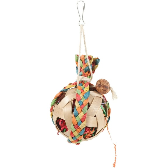 Assorted Color Hanging Toys for Pet Birds Made of Rattan and Paper 1 Pack
