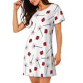 thumbnail image 2 of Disketp Ladybug With Dandelion para Camisón Corto de Manga Corta para Mujeres, Camisón Cómodo con Escote Redondo, Bonito y Confortable, 2 of 6