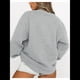 thumbnail image 5 of Sudaderas de Larga para Mujer, Cuello Redondo, Jerséis Holgados, Tops de Otoño Gris L, 5 of 10
