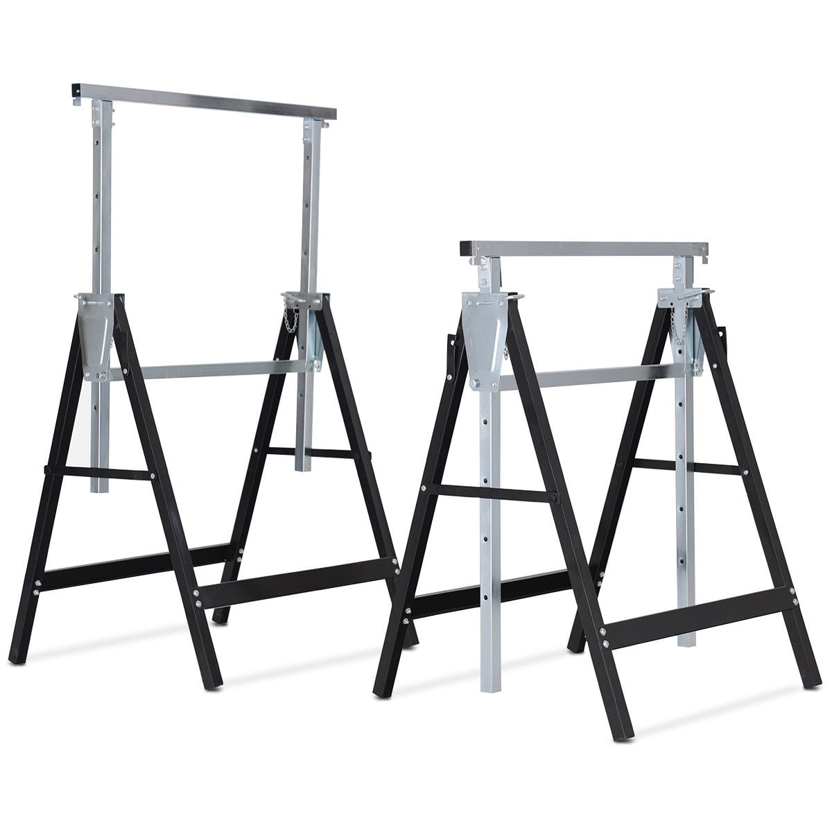 Goplus 2 Pack Sawhorse Height Adjustable Folding Heavy Duty Trestle 440