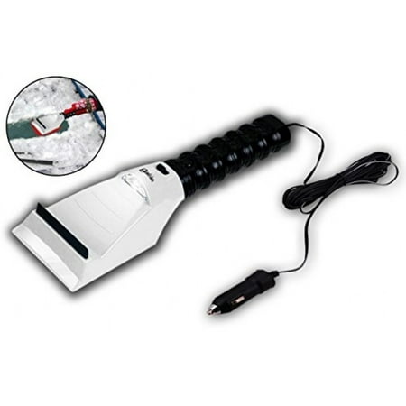 Snow Remover For Car Zento Deals Electric Auto Heated Snow/Ice Window Scraper with 12V Cigarette Lighter Plug- Convenient Ice Remover ()