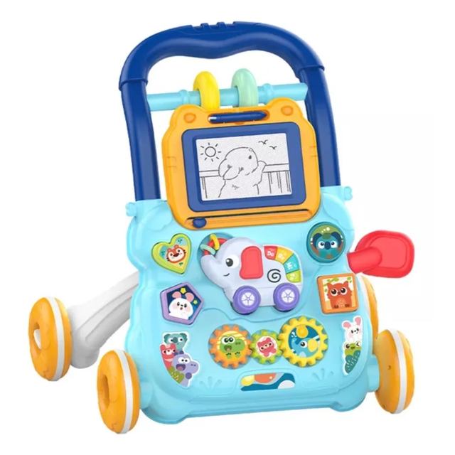 "Andadera De Bebe 3 En 1,juguete Tablero De Dibujo Para Niños Color Azul "