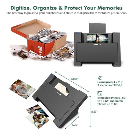 Ambir Technology Inc - AMBIR Photo Scanner with PictureStudio Software - Black