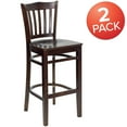 thumbnail image 3 of BizChair 2 Pk. Vertical Slat Back Walnut Wood Restaurant Barstool, 3 of 8