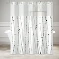 thumbnail image 6 of Mizhona Black Stripes No Hooks Shower Curtains with Snap in Liner Black and White Hookless Fabric Bathroom Curtain,71"× 83", 6 of 7