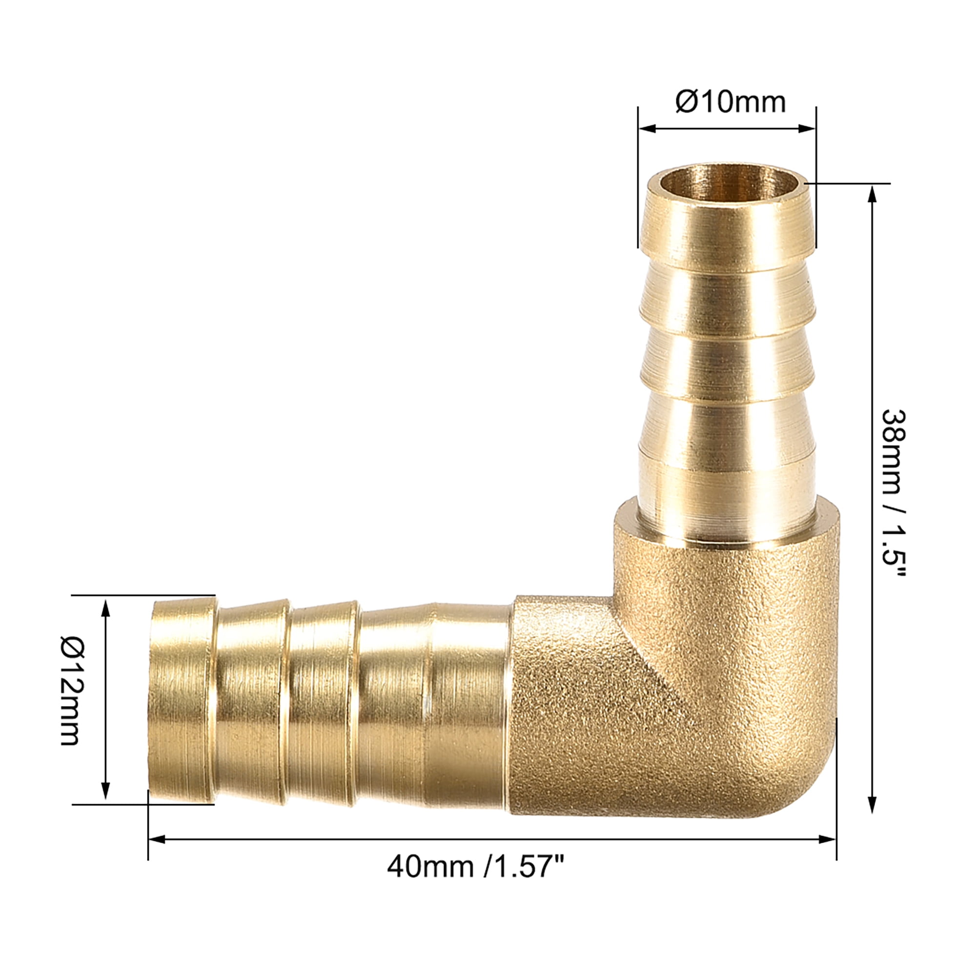 14 mm Barbed to 3/8G Male Tube Adapter Connector 90 Degree Elbow Brass Tongue Hose Fitting 