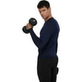 thumbnail image 4 of Active Men's Long Sleeve Athletic Compression Shirt with Crew Neckline and Stretch Fit Performance Fabric - Large, Navy, 4 of 7