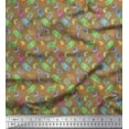 thumbnail image 1 of Soimoi Cotton Cambric Fabric Coral & Seashell Ocean Decor Fabric Printed Yard 56 Inch Wide, 1 of 1