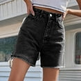 thumbnail image 3 of MNCEKFOD Women's Shorts Trendy Loose Fit Jeans Shorts Casual New High Waisted Loose Leisure Short Pants Black L, 3 of 5