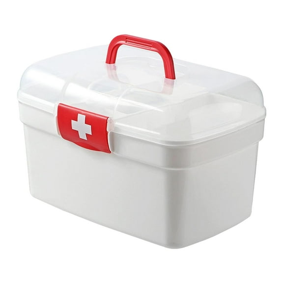 Zxpjkyu Multifunctional First Aid Medical Box Container Detachable Tray Portable Household Multi Layer Organizer for Sewing Arts Crafts Car Hiking , 8.66inchx5.51inchx5.31inch