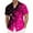 Hot Pink, variant on Hpapadks Mens Shirt Short Sleeve Button Down Lapel Full 3D Carnival Print Blouses Loose Dress Shirts for Men Hot Pink L