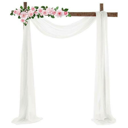Image of Chiffon Wedding Arch Fabric Backdrop Drape Curtains Scarf Bridal Ceremony Party