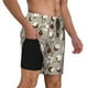 thumbnail image 2 of Balery Cotton Tree Bañador para hombre, shorts de playa de secado rápido con entrepierna y forro de compresión-Medium, 2 of 6