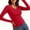 Red, variant on Josdec Women V-Neck Basic Casual Long Sleeve T-Shirt, Solid Color Slim Fitted Everyday Essential Pullover Tops S-XL