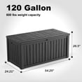 thumbnail image 4 of fazzn 120 Gallon Resin Deck Box Waterproof Outdoor Storage Box for Patio Furniture Pool Accessories Indoor Storage for Cushion Garden Tools (Black), 4 of 6