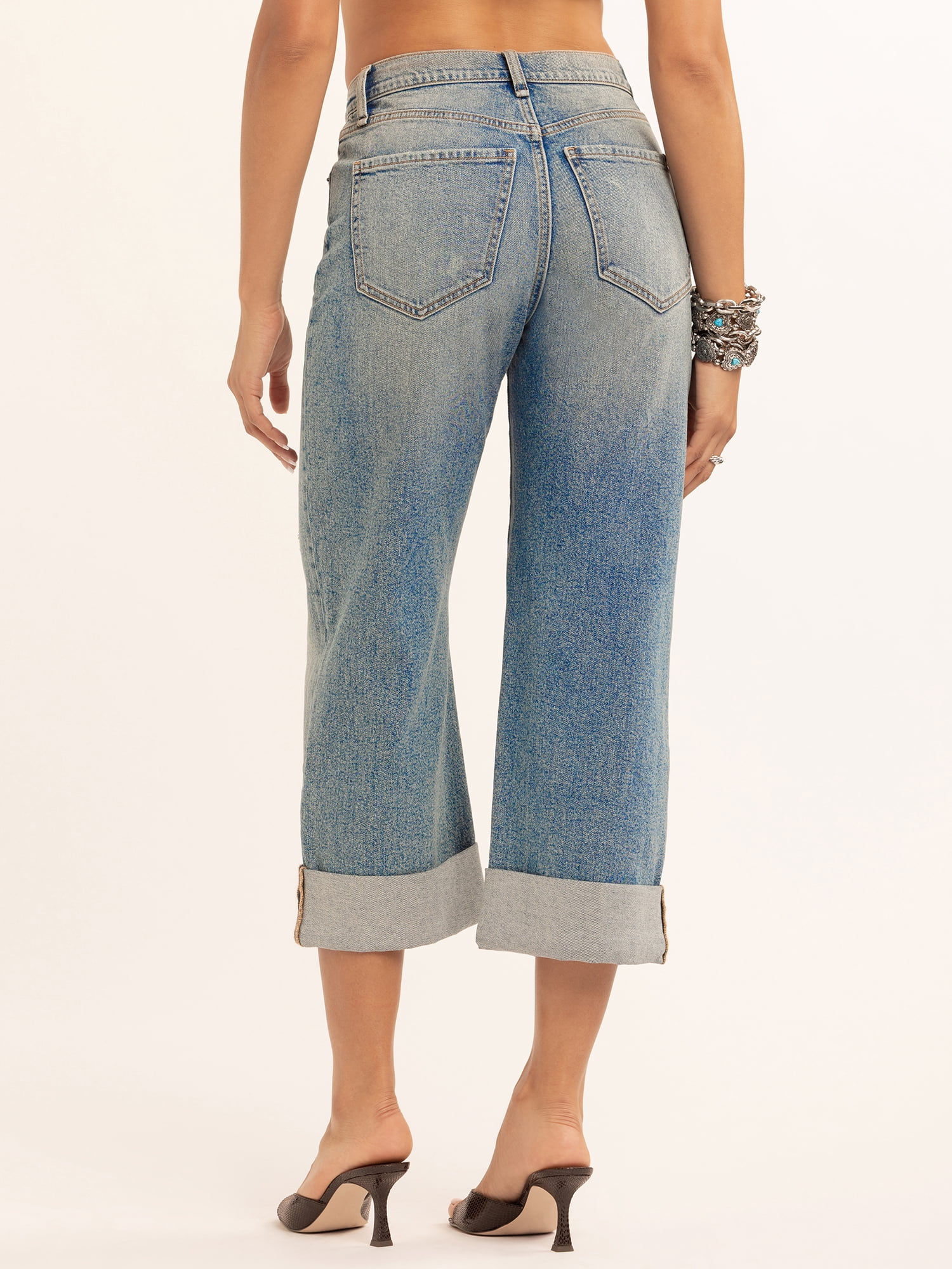 Jessica Simpson Women's Zinnia Wide Leg Boyfriend Jeans, Sizes 2-16