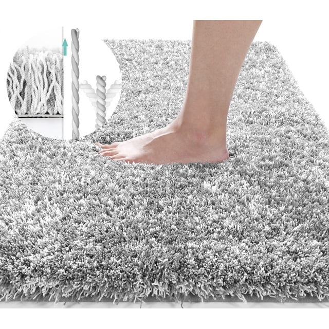 Alfombra de baño Yimobra Shaggy Plush para baño de microfibra