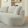 thumbnail image 6 of MAYEERTY Corduroy Curved L-Shape Oversized Sectional Sofa, Minimalist Luxury Sleeper Couch for Apartments, 121"W x 66"D x 35"H, 6 of 9