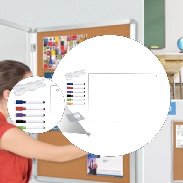 Pizarra blanca de borrado en , tablero de escritura, planificación, reutilizable, pizarra acrílica colgante para pared, dormitorio escolar, aula