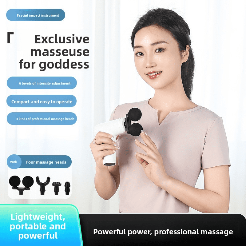 CNV Innovative Dual-Head Mini Massage Gun for Muscle Recovery, Portable Double-Node Percussion Massager with 6 Speeds, Deep Tissue Handheld Quiet Device, Type-C