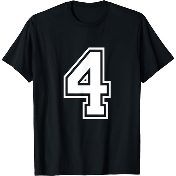 Number 4 T-Shirt Birthday Varsity Sports Team Jersey