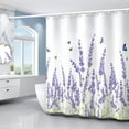 thumbnail image 2 of Lavender Shower Curtain Purple Floral Butterfly Shower Curtain for Bathroom Waterproof Polyester Fabric Bathroom Curtain 72 x 72 Inch with 12 Plastic Hooks, 2 of 5