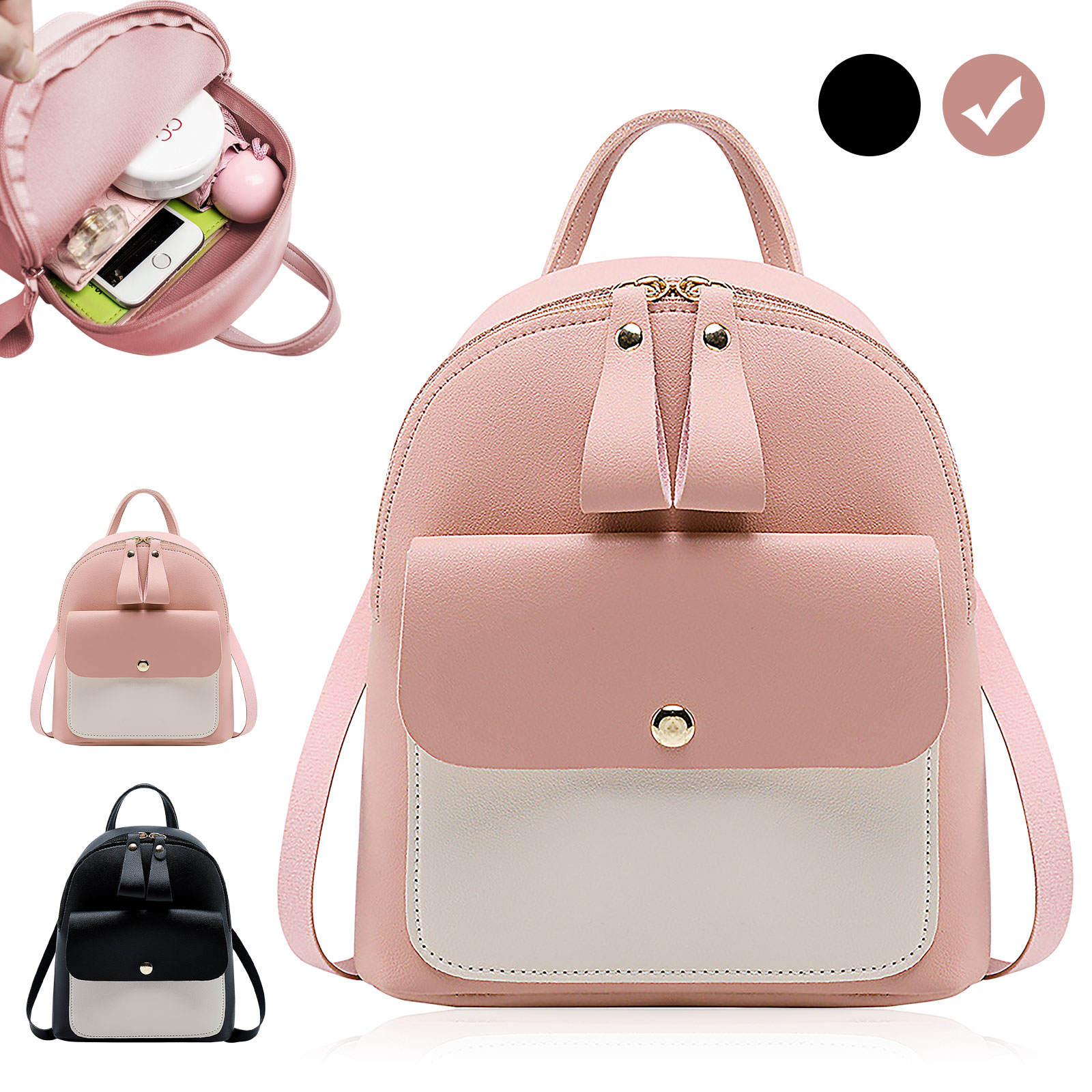 small pink rucksack