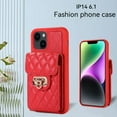 thumbnail image 6 of Wallet Case Designed for iPhone 15, with 6 Card Holder Slots RFID Blocking Shoulder Wallet Case Crossbody Strap Shockproof Leather Kickstand Phone Case For iPhone 15, Red, 6 of 11