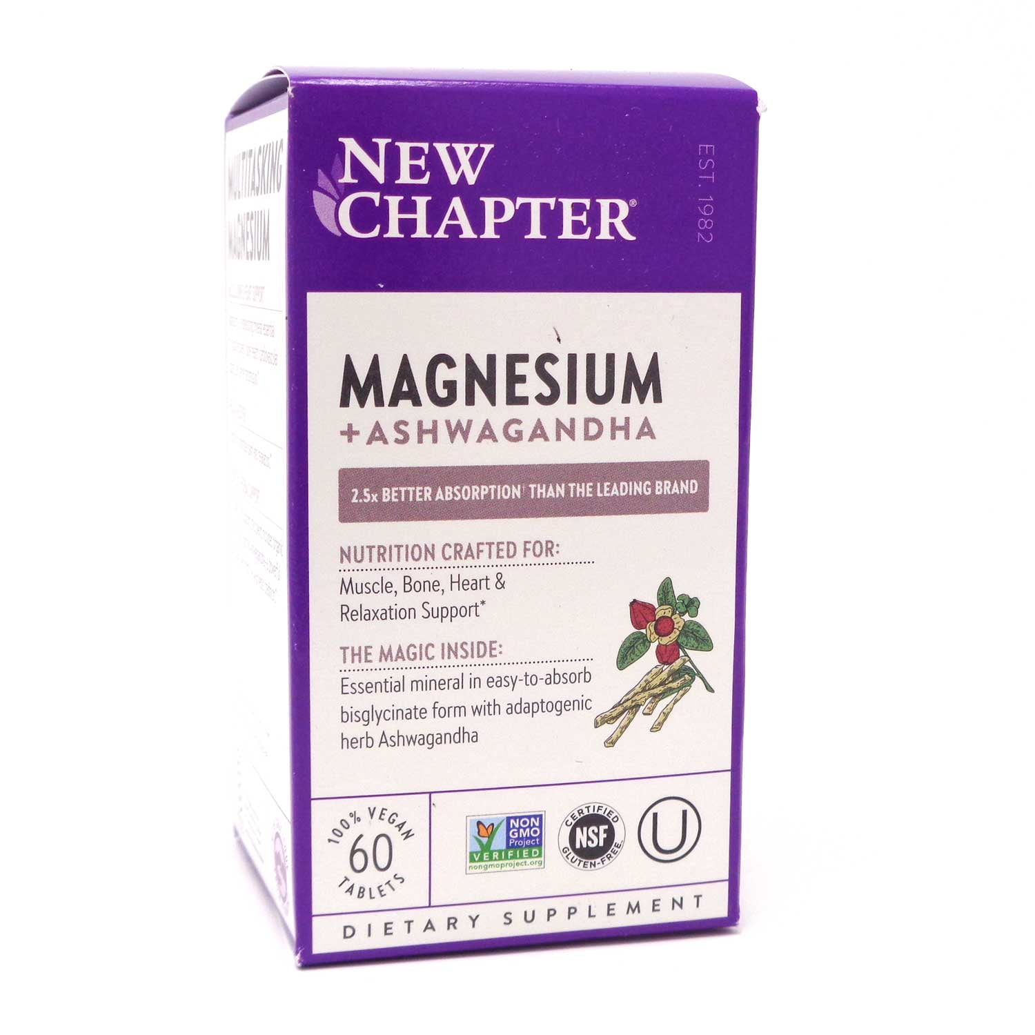 New Chapter Magnesium + Ashwagandha 60 Tablets