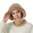 thumbnail image 4 of Women Fashion Warmer Multipurpose Plush Knitted Hat Ears Protection Cap Beanie Cap Face Cover Neck Caps GREY, 4 of 8