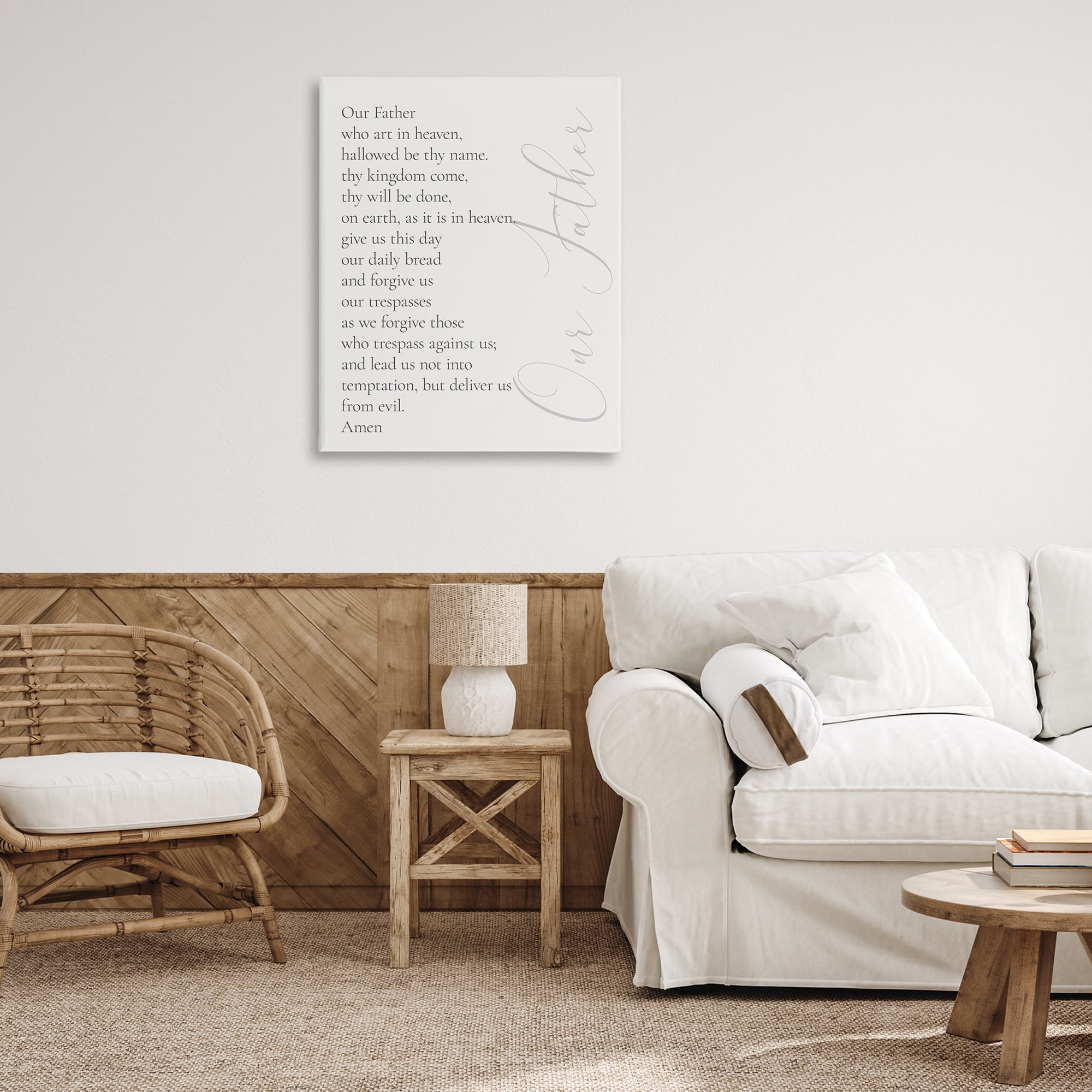 Stupell Industries Our Father Prayer Religious Painting Gallery Wrapped Canvas Art Print Wall Art, 30 x 40