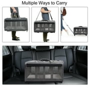 ELEGX Double-Compartment Pet Rolling Carrier with Wheels for 2 Pets,for Up to 35 LBS,Cat Rolling Carrier for 2 Cats,Super Ventilated Design,Ideal for Traveling/Hiking /Camping