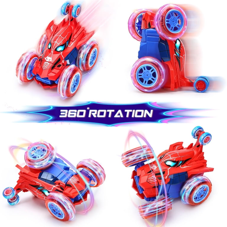 Zerotop Voiture Télécommandée Enfant 4WD 360°Rotation Stunt Car Off Rc Vehicule Avec Led 24ghz Rc Voiture Radiocommandee Amz