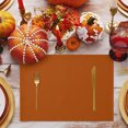 thumbnail image 3 of Burnt Orange Placemats Set of 2, Fall Autumn Thanksgiving Farmhouse Solid Color Washable Wipeable Table Mats for Dining Tables, Indoor Outdoor Kitchen Place Mats for Holiday Party Table Decor, 3 of 9